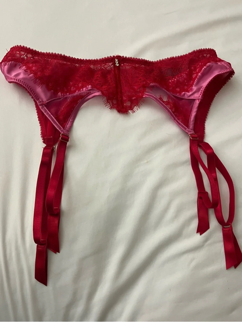 Ann Summers Garter/ Suspender Belt Lovers Spark Pink & Red Small